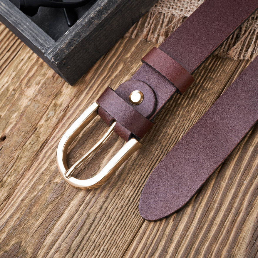 Pasek damski skórzany brązowy  z klamrą 110 cm pasek damski do spodni Paolo Peruzzi