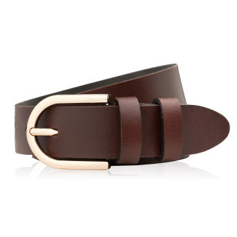 Pasek damski brązowy skórzany Paolo Peruzzi pasek do spodni damski skórzany