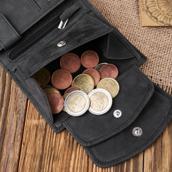 PORTFEL DAMSKI SKÓRZANY MAŁY CZARNY VINTAGE PAOLO PERUZZI T-12-HBL