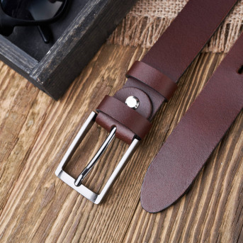 PASEK MĘSKI SKÓRZANY DO JEANSÓW BRĄZOWY KLASYCZNY 130 CM PAOLO PERUZZI PG-03-BRBL-130