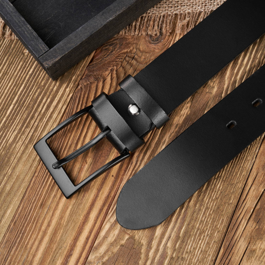 PASEK MĘSKI SKÓRZANY CZARNY 100 CM Z CZARNĄ KLAMRĄ PAOLO PERUZZI PG-05-BLBL-100