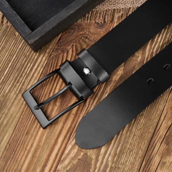 PASEK MĘSKI SKÓRZANY CZARNY 120 CM Z CZARNĄ KLAMRĄ PAOLO PERUZZI PG-05-BLBL-120