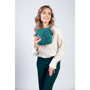 ZIELONA LISTONOSZKA VINTAGE SKÓRZANA DAMSKA PAOLO PERUZZI T-63-GR