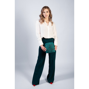 ZIELONA LISTONOSZKA VINTAGE SKÓRZANA DAMSKA PAOLO PERUZZI T-63-GR