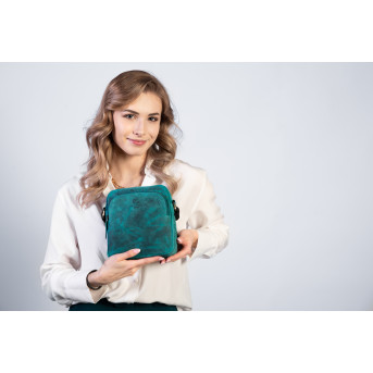 ZIELONA LISTONOSZKA VINTAGE SKÓRZANA DAMSKA PAOLO PERUZZI T-63-GR