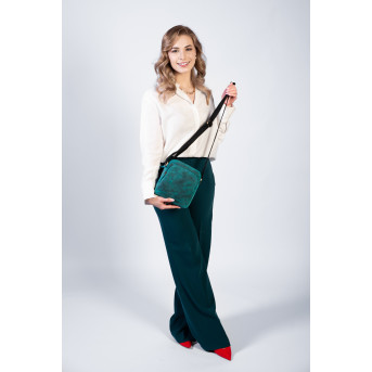 ZIELONA LISTONOSZKA VINTAGE SKÓRZANA DAMSKA PAOLO PERUZZI T-63-GR