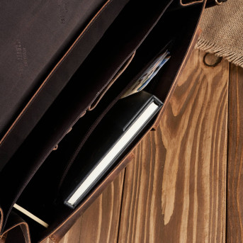 TORBA MĘSKA NA RAMIĘ SKÓRZANA VINTAGE BRĄZOWA PAOLO PERUZZI T-100-HBR