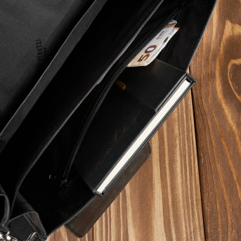 TORBA MĘSKA NA RAMIĘ SKÓRZANA VINTAGE CZARNA PAOLO PERUZZI T-100-HBL