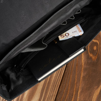 TORBA MĘSKA NA RAMIĘ SKÓRZANA AKTÓWKA VINTAGE CZARNA PAOLO PERUZZI T-99-HBL