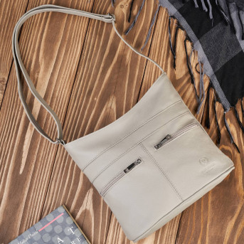 Torebeczka damska skórzana listonoszka szara Z-53-GR