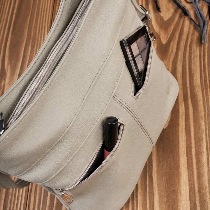 Torebeczka damska skórzana listonoszka szara Z-53-GR