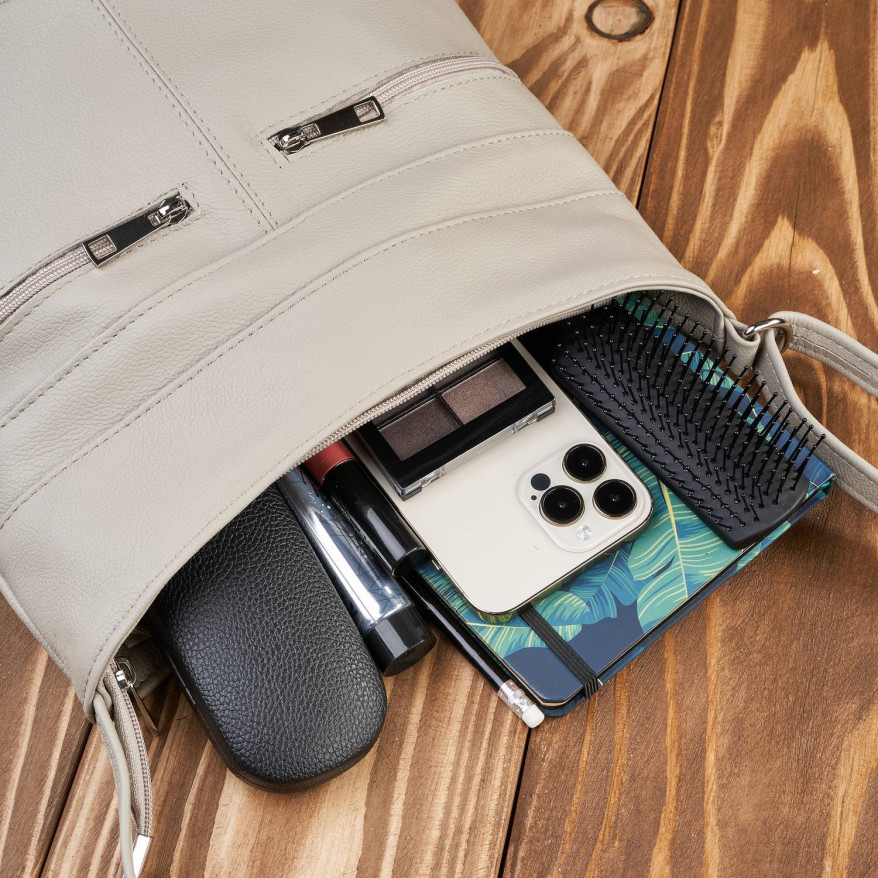 Torebeczka damska skórzana listonoszka szara Z-53-GR