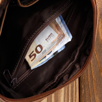 Saszetka męska skórzana na ramię brązowa vintage T-119-HBR