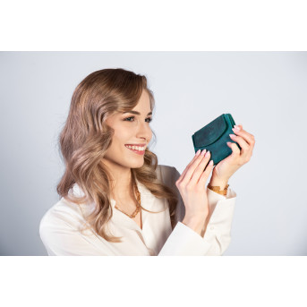 Skórzany portfel damski Paolo Peruzzi w kolorze zielonym