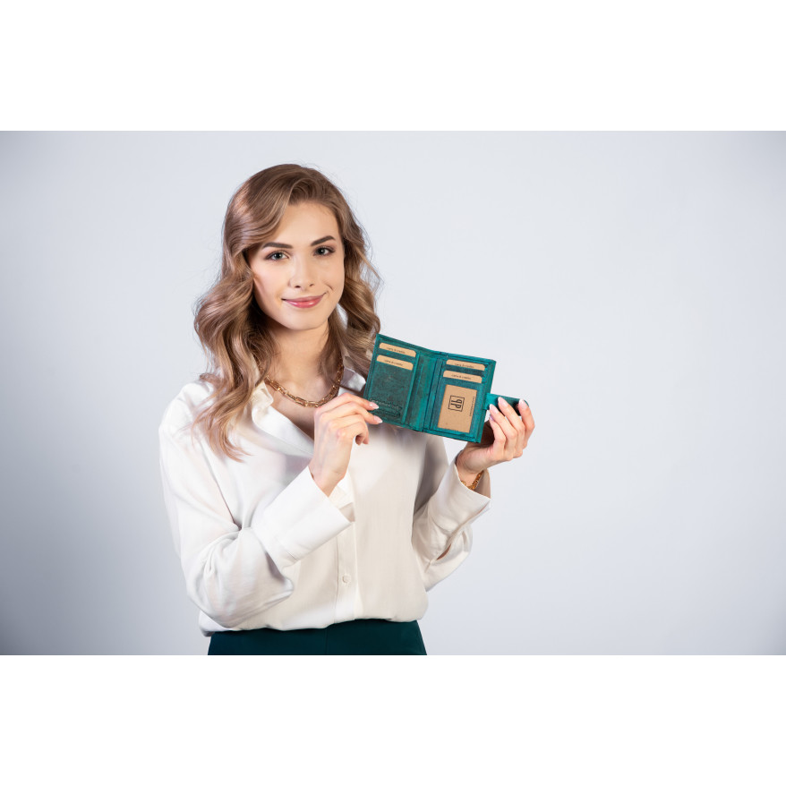 PORTFEL DAMSKI VINTAGE ZE SKÓRY RFID PAOLO PERUZZI T-35-GR