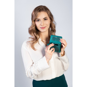 ZESTAW DLA NIEJ ZUP-64-GR: PORTFEL SKÓRZANY T-11 I ETUI NA KLUCZE T-51