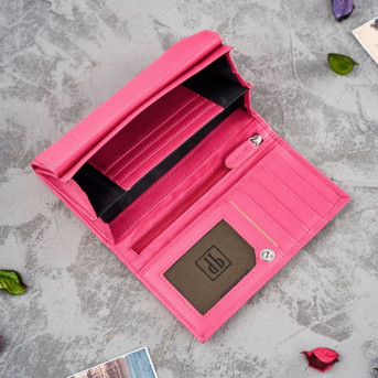 Portfel damski skórzany saszetka damska skórzana zestaw różowy