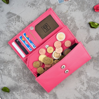 Portfel damski skórzany saszetka damska skórzana zestaw różowy