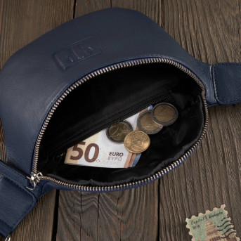 Portfel damski skórzany saszetka damska skórzana zestaw granatowy