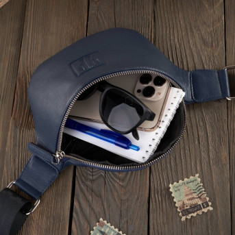 Portfel damski skórzany saszetka damska skórzana zestaw granatowy