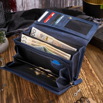 Portfel damski skórzany saszetka damska skórzana zestaw vintage