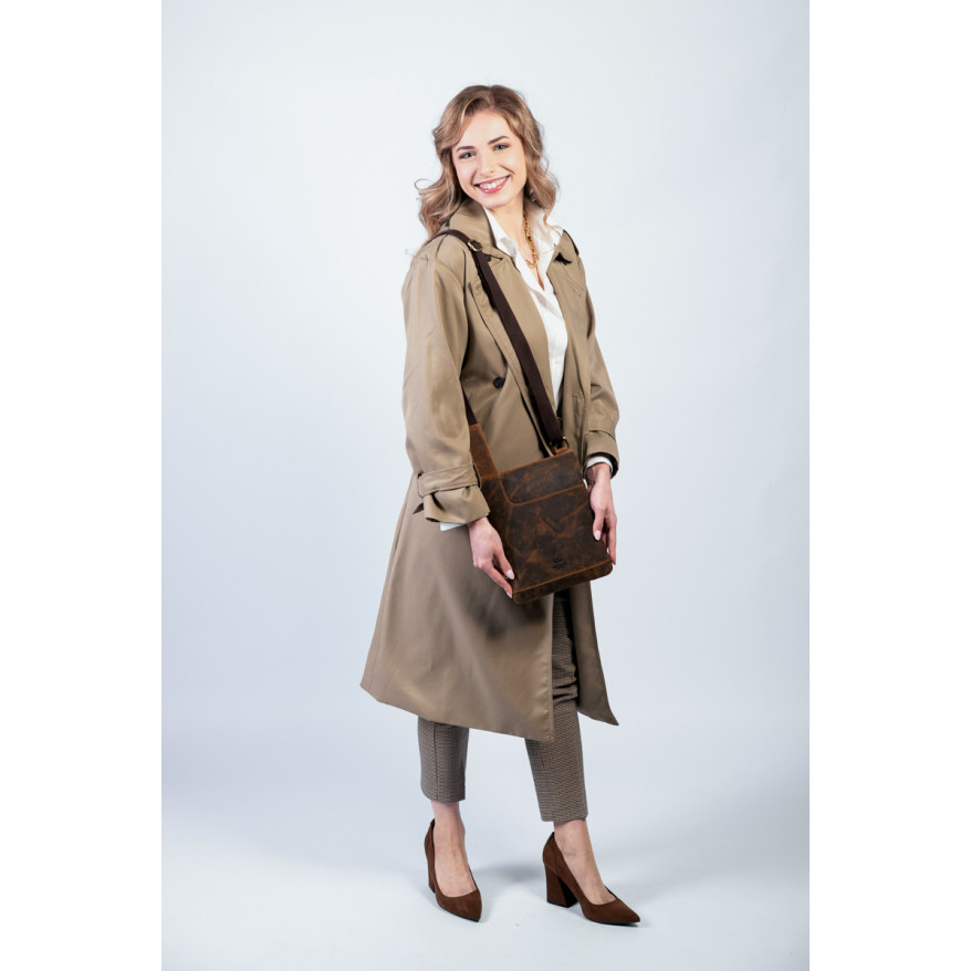 SKÓRZANA TOREBKA DAMSKA VINTAGE PAOLO PERUZZI T-60-HBR