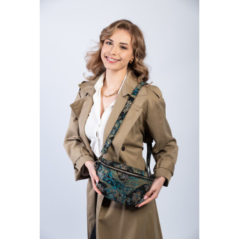 SASZETKA NERKA DAMSKA SKÓRZANA PRINT ORIENTALNY PAOLO PERUZZI T-36-G