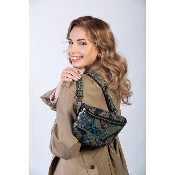 SASZETKA NERKA DAMSKA SKÓRZANA PRINT ORIENTALNY PAOLO PERUZZI T-36-G