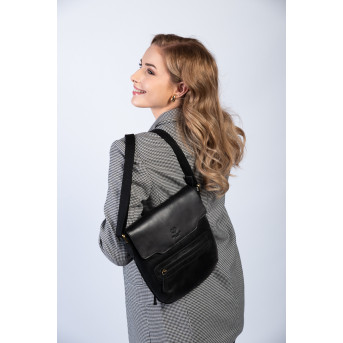 Torebka damska listonoszka na ramię vintage czarna Paolo Peruzzi T-61