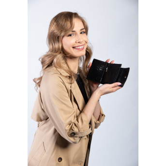 MODNY DAMSKI SKÓRZANY PORTFEL PAOLO PERUZZI RFID T-12-BL