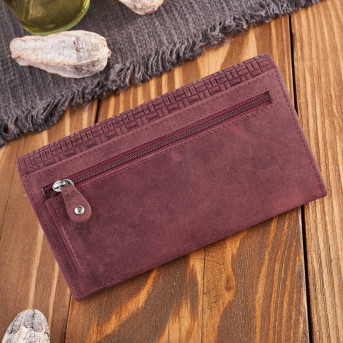 Portfel damski skórzany w stylu vintage duży różowy T-109-HCH