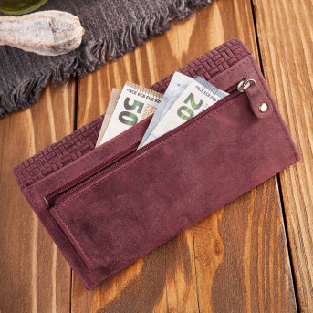 Portfel damski skórzany w stylu vintage duży różowy T-109-HCH