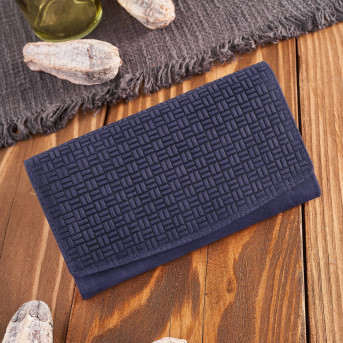 Portfel damski skórzany w stylu vintage duży granatowy T-109-HDB