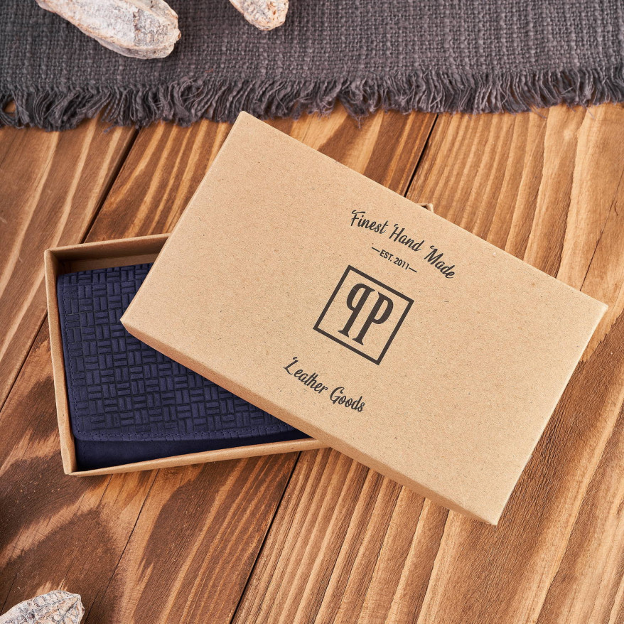 Portfel damski skórzany w stylu vintage duży granatowy T-109-HDB