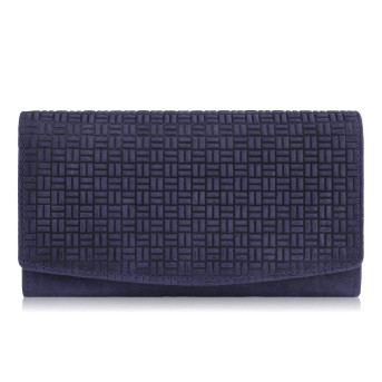 Portfel damski skórzany w stylu vintage duży granatowy T-109-HDB
