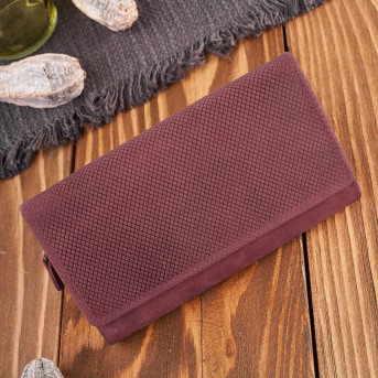 Portfel damski skórzany duży różowy pojemny vintage T-113-HCH