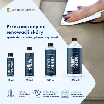 Leather Expert Preparer - zmywacz do skóry naturalnej 500ml LE-14-P500