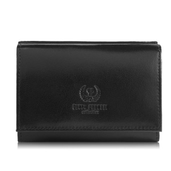 Portfel damski skórzany czarny klasyczny mały RFID T-32-BL