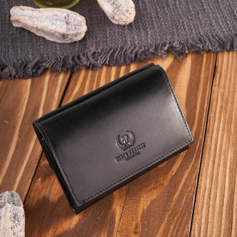 Portfel damski skórzany czarny klasyczny mały RFID T-32-BL