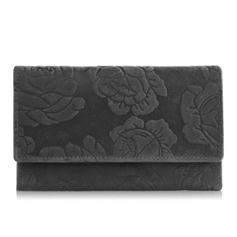 Portfel damski skórzany w kwiaty T-107 portfel damski z ochroną kart Paolo Peruzzi