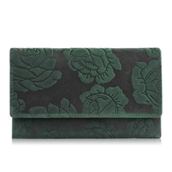 Portfel damski skórzany w kwiaty T-107 portfel damski z ochroną kart Paolo Peruzzi