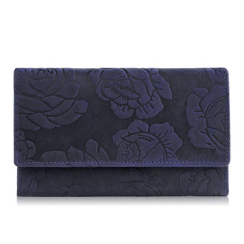 Portfel damski skórzany w kwiaty T-107 portfel damski z ochroną kart Paolo Peruzzi