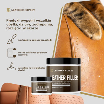 Leather Filler – szpachla do skóry w kolorze białym 250 ml Leather Expert LE-10-FW250