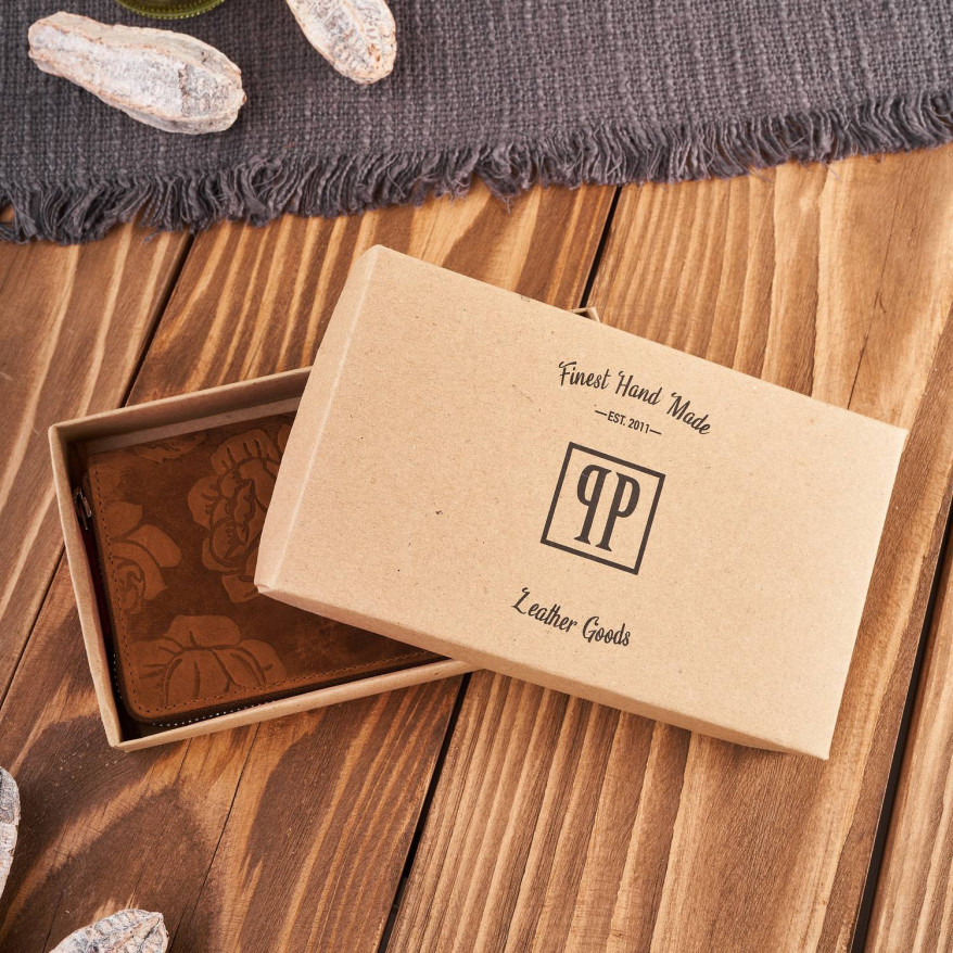 Portfel damski skórzany pomarańczowy w kwiaty RFID T-115-HOR