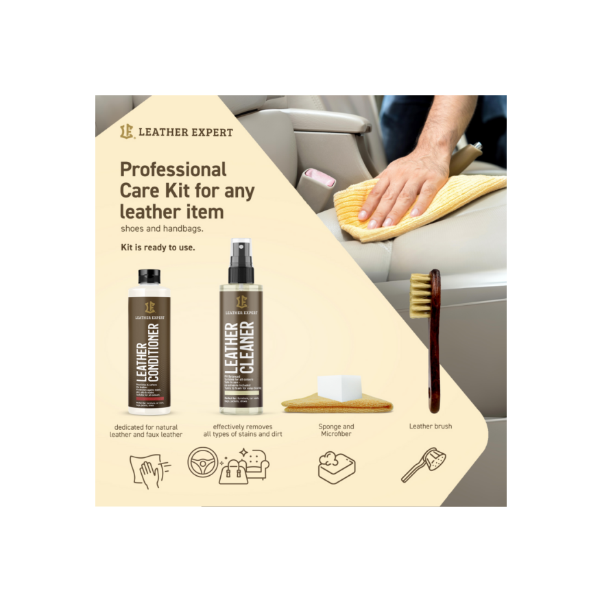 Leather Expert – zestaw do czyszczenia, renowacji i pielęgnacji kierownicy skórzanej LE-18-SW650