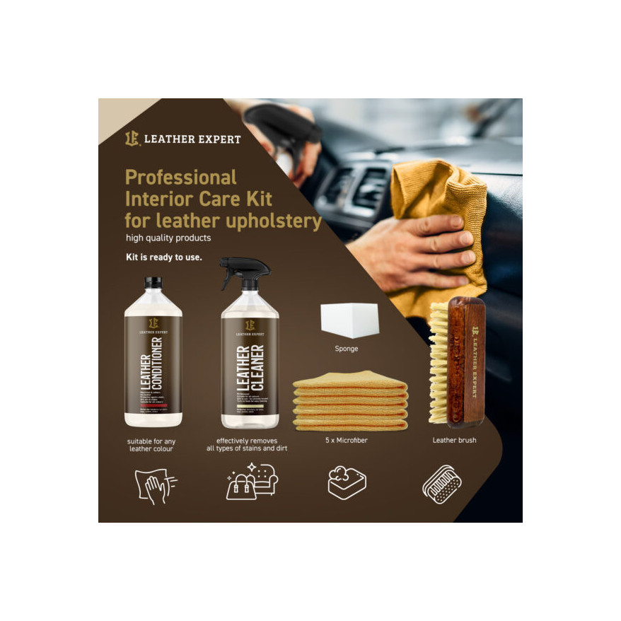 Leather Expert Interior Care Kit 2x1000ml - zestaw do czyszczenia i pielęgnacji skóry LE-18-I21000