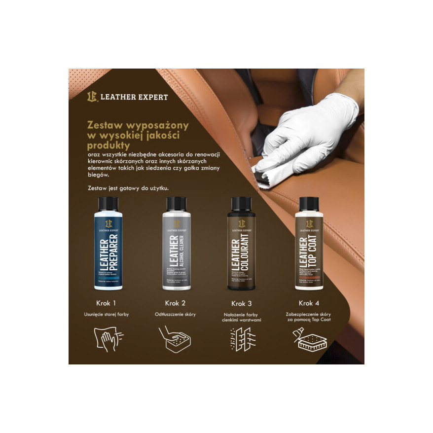 Leather Expert – zestaw do renowacji kierownicy skórzanej LE-18-SW450