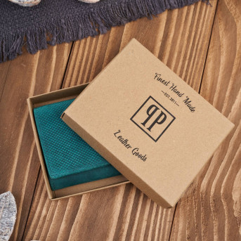 Portfel damski skórzany we wzory geometryczne duży vintage zielony RFID T-112-HGR