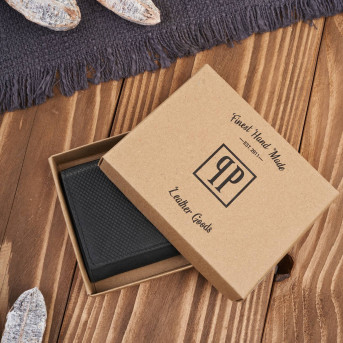 Portfel damski skórzany we wzory geometryczne duży vintage czarny RFID T-112-HBL