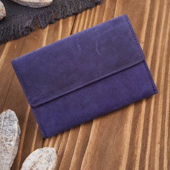 Portfel damski skórzany we wzory geometryczne duży vintage granatowy RFID T-112-HDB